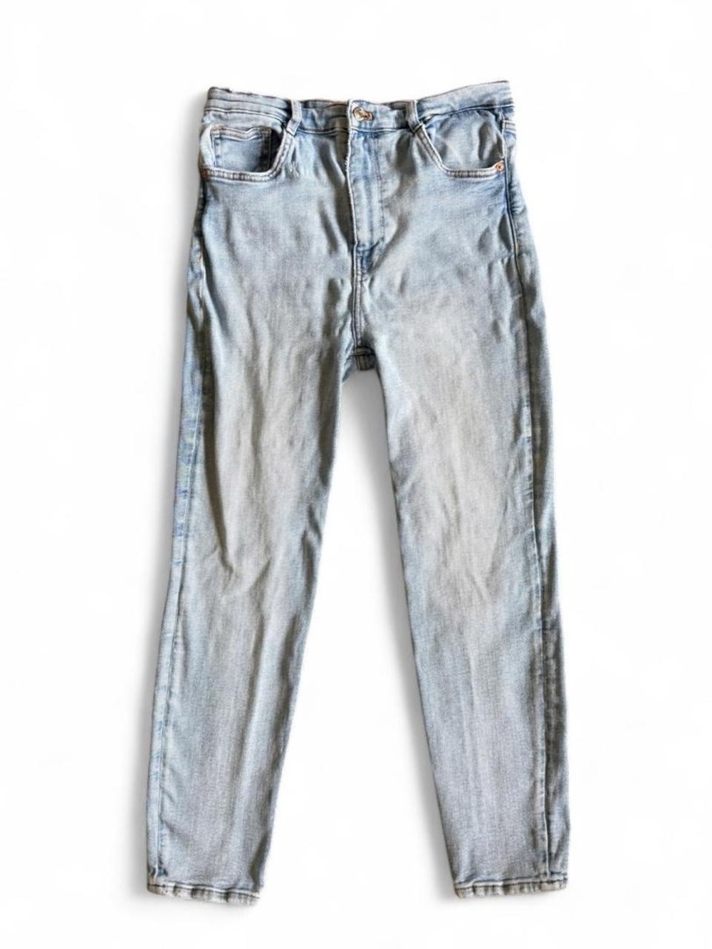 Zara Women's Straight Leg Jeans - Light Blue Wash